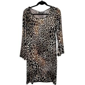 Wrangler Animal Print Dress Women's Small Black Brown Western Cowboycore‎ Boho